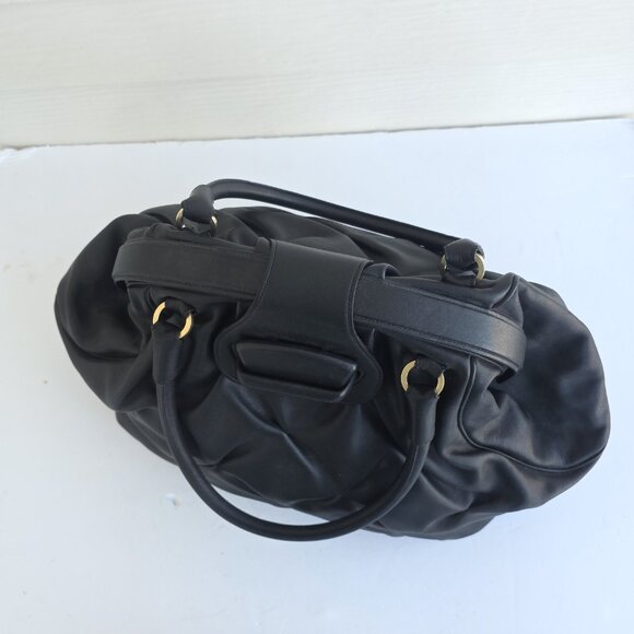 Smythson of Bond St Nancy Black Quilted Leather Flap Top handle Shoulder Handbag - Picture 6 of 14